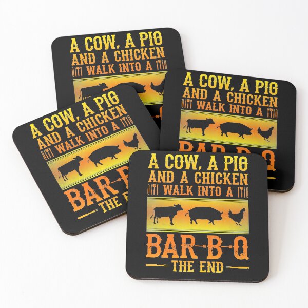 Item preview, A Cow, A Pig And A Chicken Walk Into A Bar B Q The End designed and sold by BrockSly.
