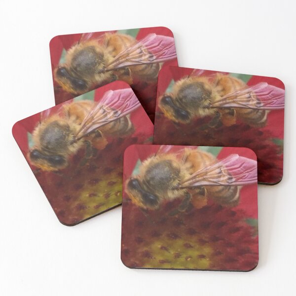Item preview, A Honey Bee On Red Flower designed and sold by LoveOfNature.