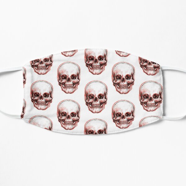 red black basic skull Small Mask