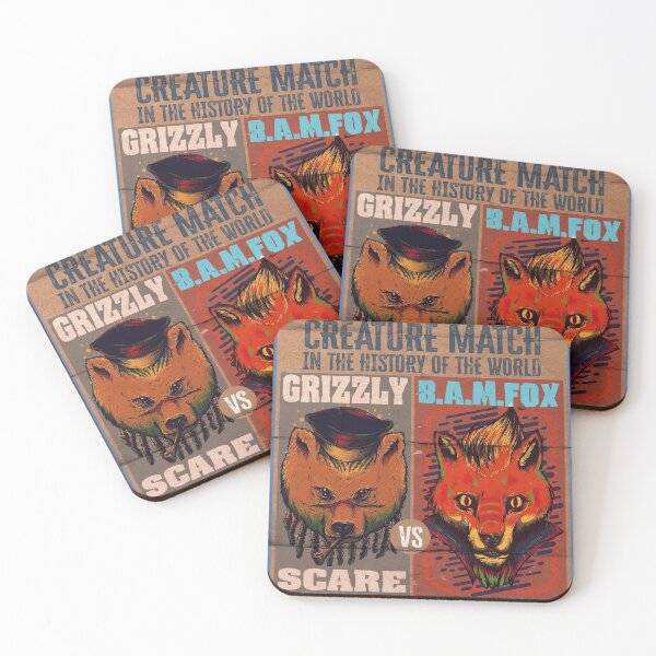 Item preview, Grizzly Scare vs B.A.M.Fox Fight Poster designed and sold by MaddFictional.