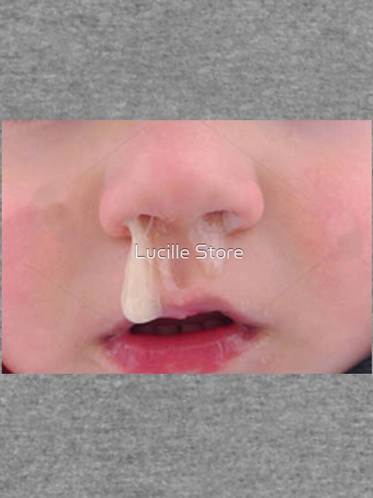 "Funny Face Gross Snot Nose Kid Little Boy With NoseRag In Winter Mask