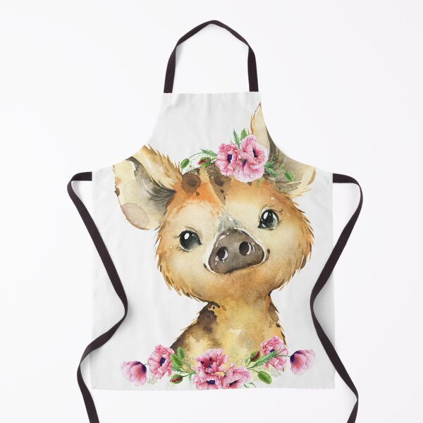 Item preview, Woodland Wild Pig with Pink Floral Poppies designed and sold by Paulele.