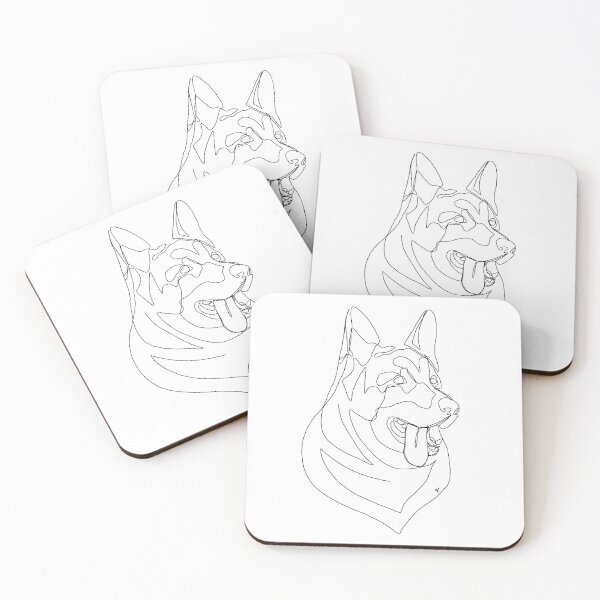 Item preview, German Shepherd One Line Illustration designed and sold by noiza.