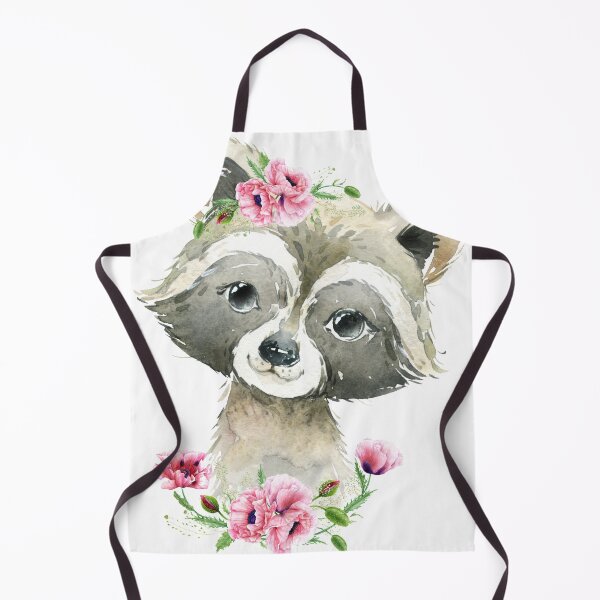 Item preview, Woodland Raccoon with Pink Floral Poppies designed and sold by Paulele.