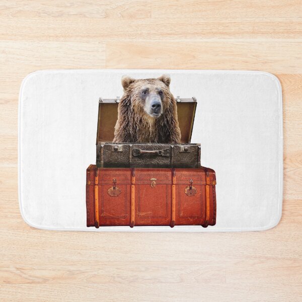 Item preview, Big Brown bear in old suitcases designed and sold by Move-Art.