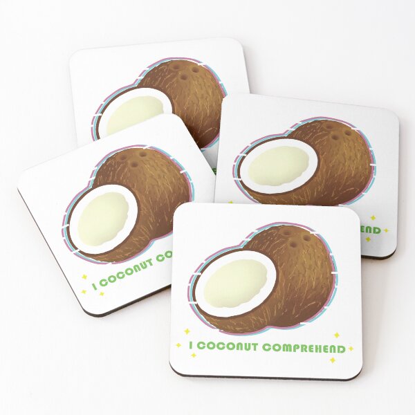 Item preview, I COCONUT COMPREHEND - Cute Tropical Wonder Coconut Fruit Design Glitching Effect designed and sold by NamColors.