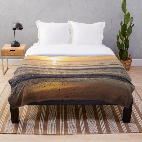 Seaside Sunset Solitude Throw Blanket