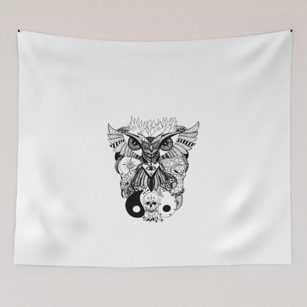 Item preview, Owl T-ShirtWise Owl And Ageless Skull T-Shirt designed and sold by YamaKasu.