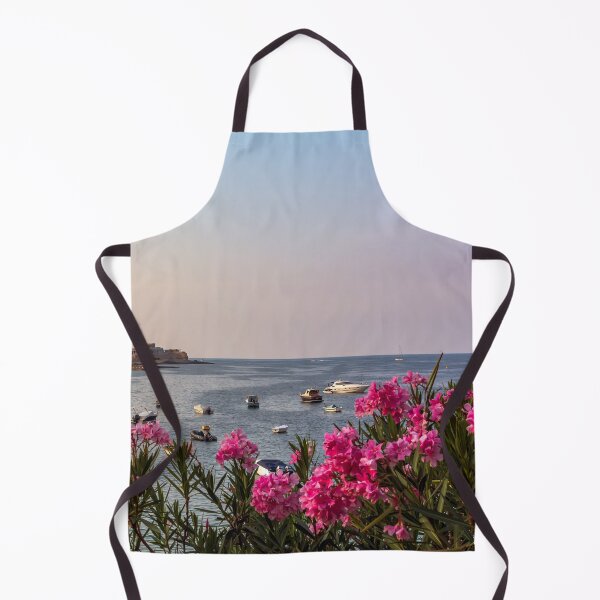 Item preview, Pink Nerium oleander flowers against Malta's Bay designed and sold by lena-maximova.