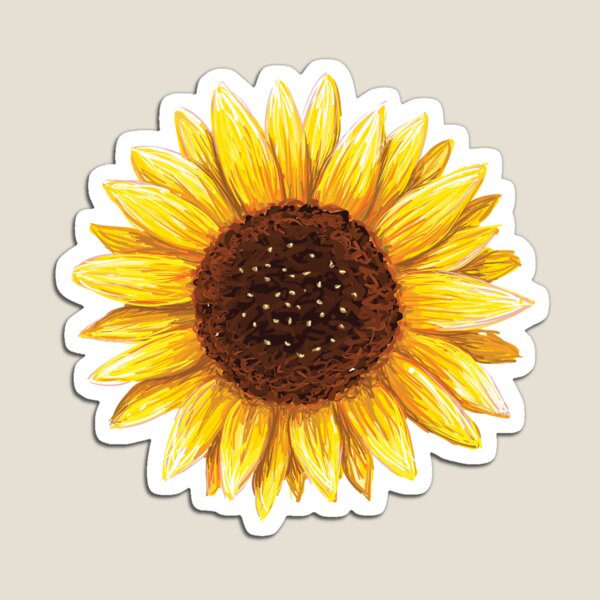 Vista previa del artículo con la obra «Pegatina girasol», diseñado y vendido por Mhea.