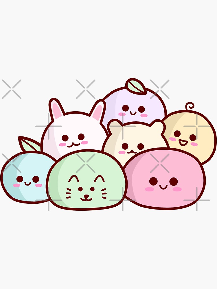 Cute Mochi Cartoon Drawings Classic Round Sticker