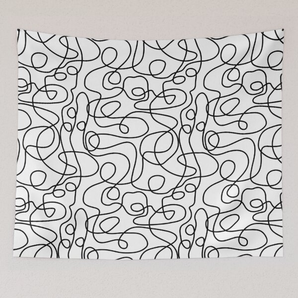 Item preview, Doodle Line Art Pattern | Black on White designed and sold by itsjensworld.