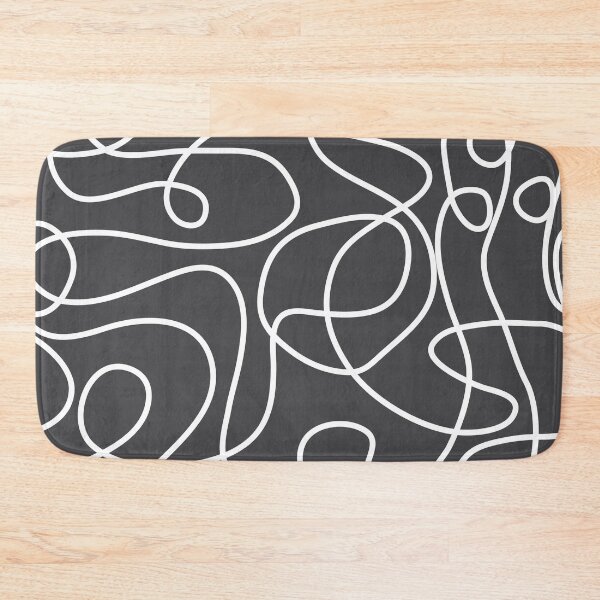 Item preview, Doodle Line Art Pattern | White on Graphite  designed and sold by itsjensworld.