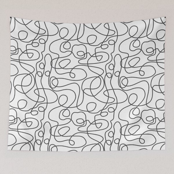 Item preview, Doodle Line Art Pattern | Graphite on White designed and sold by itsjensworld.