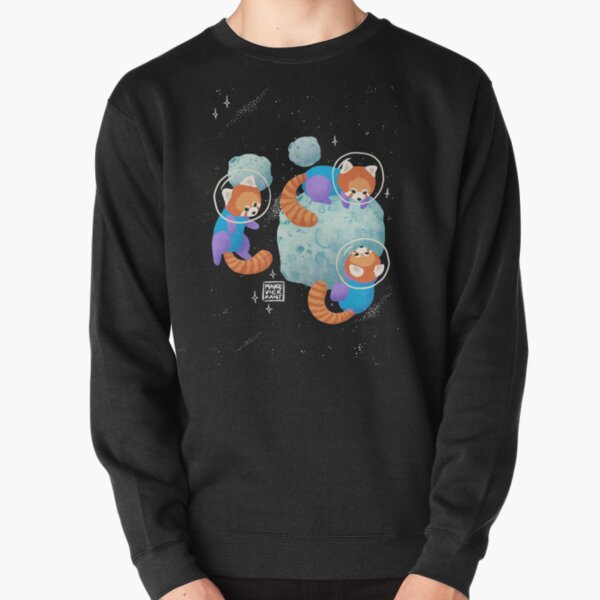 Red Space Pandas Pullover Sweatshirt