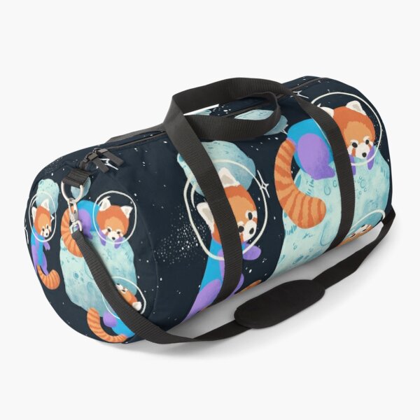 Red Space Pandas Duffle Bag
