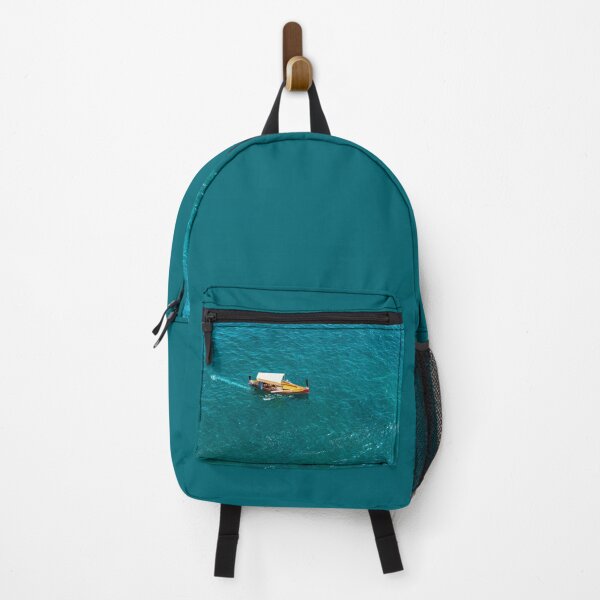 Item preview, Top view on fishing boat in turquoise Mediterranean sea designed and sold by lena-maximova.