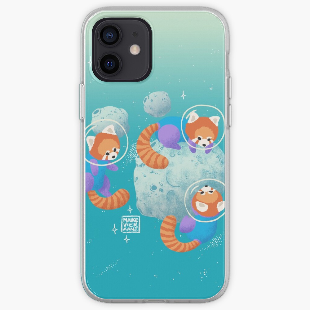 Red Space Pandas in Brighter Skies iPhone Case & Cover
