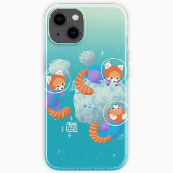 Red Space Pandas in Brighter Skies iPhone Soft Case