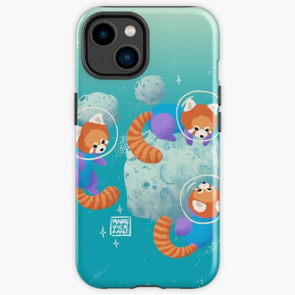 Red Space Pandas in Brighter Skies iPhone Tough Case