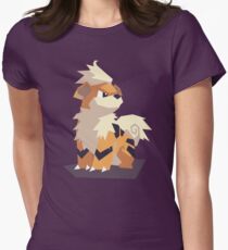 Cutout Growlithe Women's Fitted T-Shirt