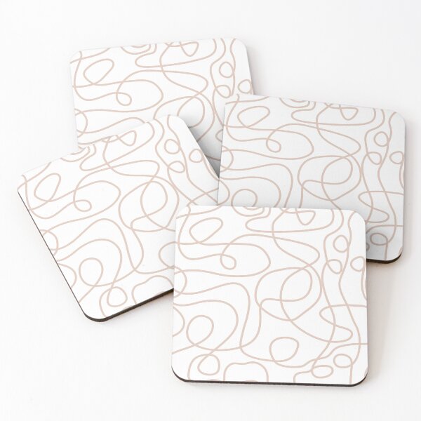 Item preview, Doodle Line Art Pattern | Soft Terracotta on White designed and sold by itsjensworld.