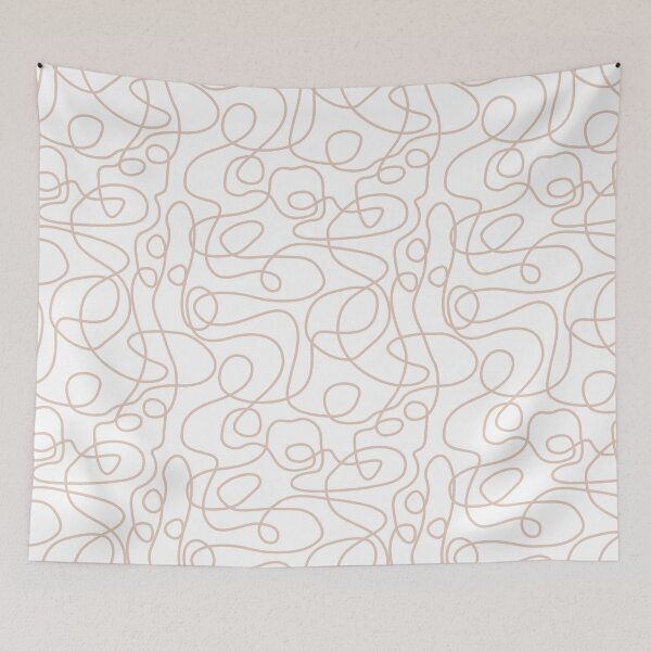 Item preview, Doodle Line Art Pattern | Soft Terracotta on White designed and sold by itsjensworld.