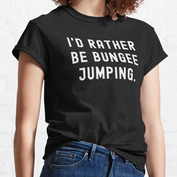 Bungee Jumping Bridge Silhouette Womens Basic Short Sleeve Top Crew Neck T-Shirts 