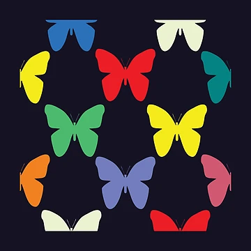Artwork thumbnail, Colorful Butterfly Pattern by LightInTheDark