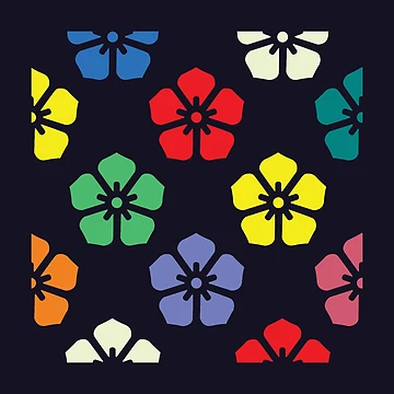 Artwork thumbnail, Colorful Flower Pattern by LightInTheDark