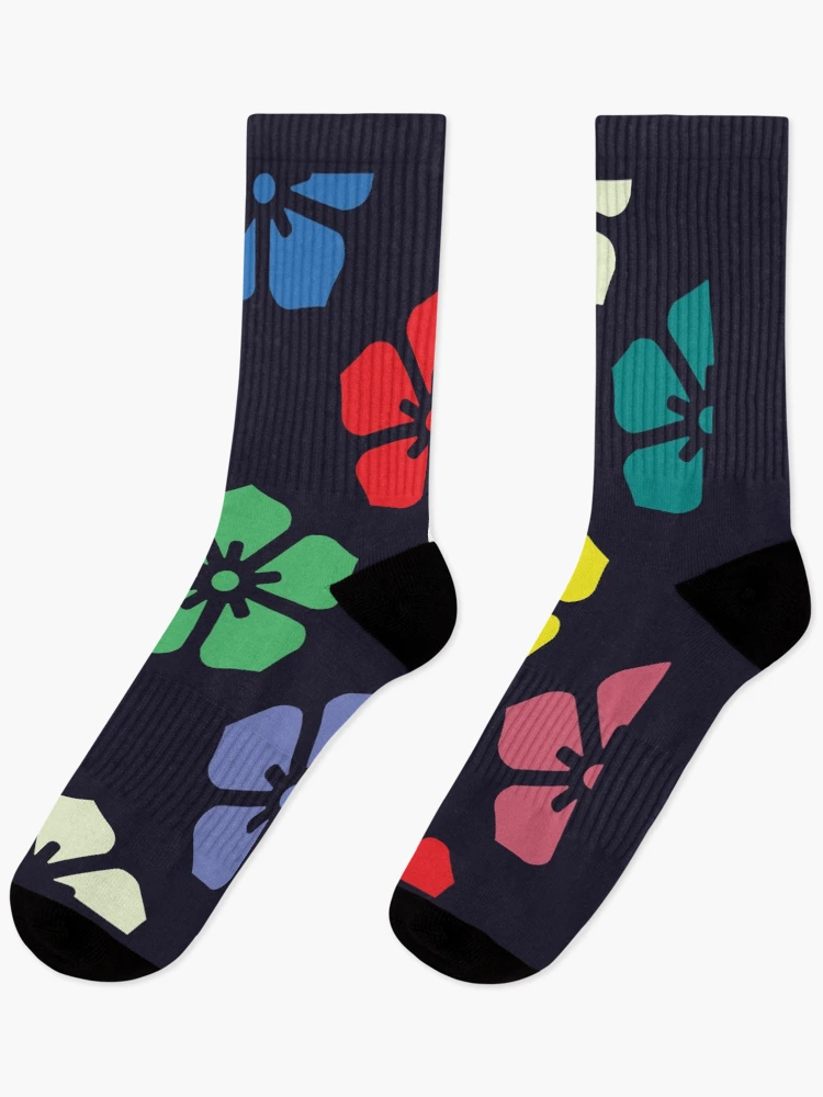 Thumbnail 1 of 5, Socks, Colorful Flower Pattern designed and sold by LightInTheDark.