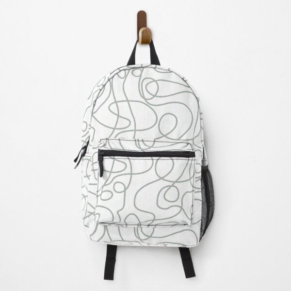 Item preview, Doodle Line Art Pattern | Medium Gray Green on White designed and sold by itsjensworld.