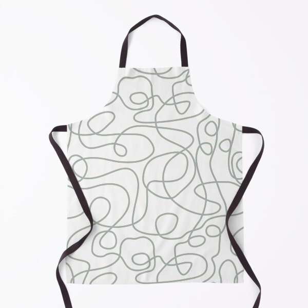 Item preview, Doodle Line Art Pattern | Medium Gray Green on White designed and sold by itsjensworld.