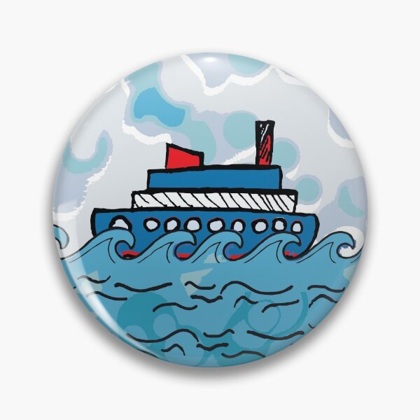 Item preview, Ferry boat  with sea waves designed and sold by kamilu.