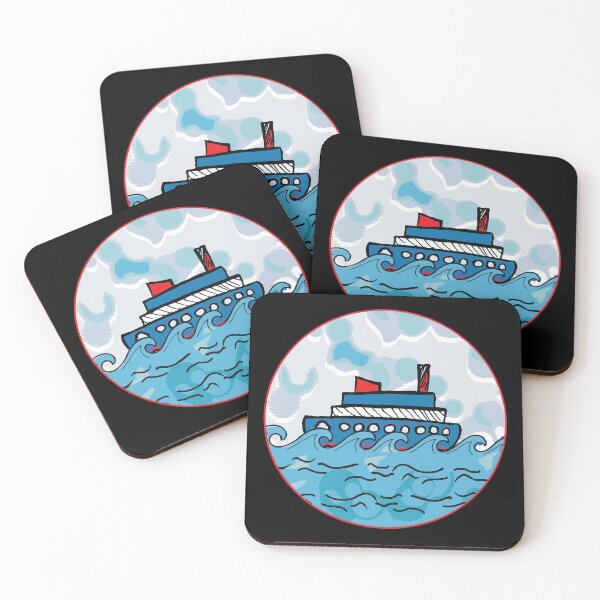 Item preview, Ferry boat  with sea waves designed and sold by kamilu.