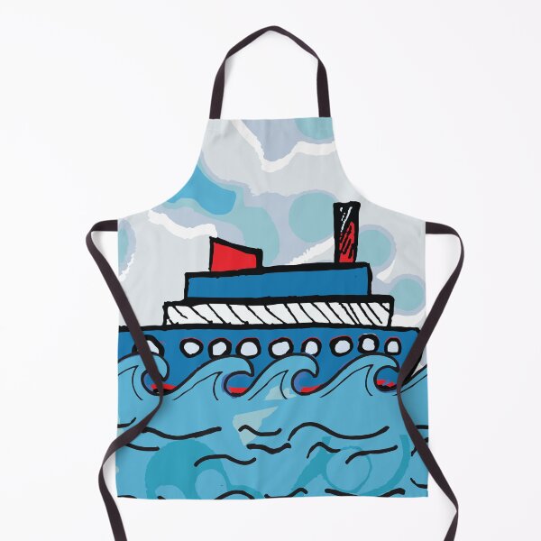 Item preview, Ferry boat with sea waves designed and sold by kamilu.
