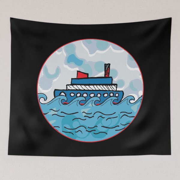 Item preview, Ferry boat  with sea waves designed and sold by kamilu.