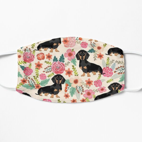 Dachshund Dogs and flowers Flat Mask