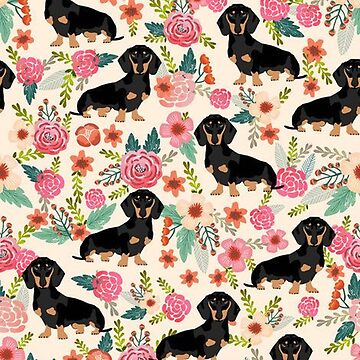 Artwork thumbnail, Dachshund Dogs and flowers by Coolstuff4you71