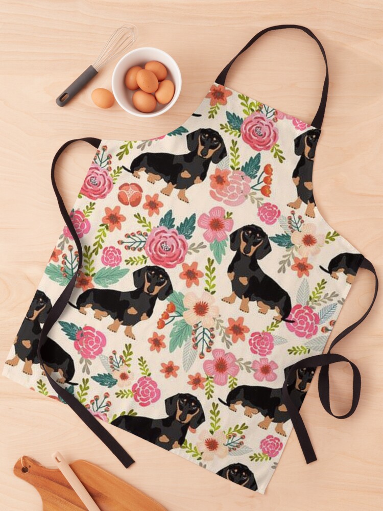 Thumbnail 1 of 6, Apron, Dachshund Dogs and flowers designed and sold by Coolstuff4you71.