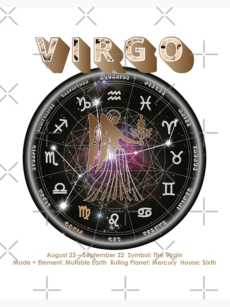 65 MCMLXV Virgo Zodiac Horoscope Astrology Chart Art Board Print