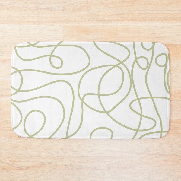 Item preview, Doodle Line Art Pattern | Pale Pistachio on White designed and sold by itsjensworld.