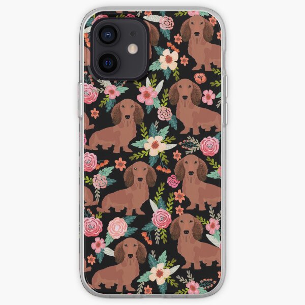Dackelhunde mit Blumen iPhone Flexible Hülle