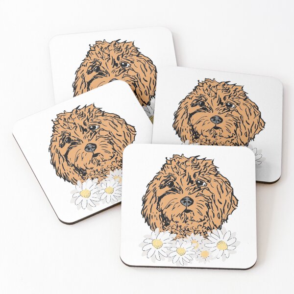 Item preview, Goldendoodle with flowers designed and sold by NinaBetterNot.