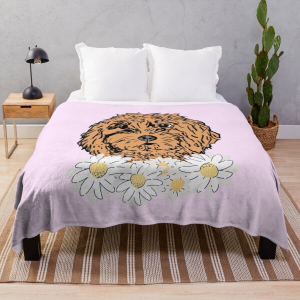 Item preview, Goldendoodle with flowers designed and sold by NinaBetterNot.