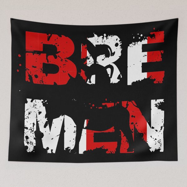 Item preview, Lettering Bremen with Bremen Town Musicians in the city colors red and white designed and sold by froggy-stylecom.