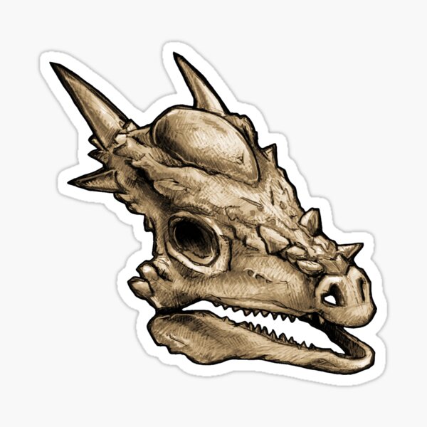 Dinosaur Skull Stygimoloch Sticker Sticker