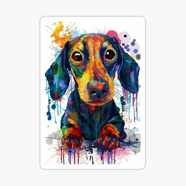 Dachshund Dog Art Sticker