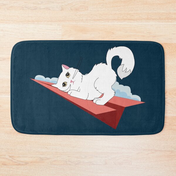 Item preview, Cute white cat flying on a red paper airplane designed and sold by SGS-.