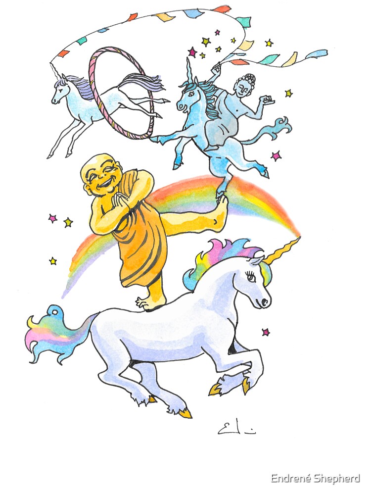 Buddhist Rainbow Unicorn Circus Kids T Shirt By Endrene Redbubble
